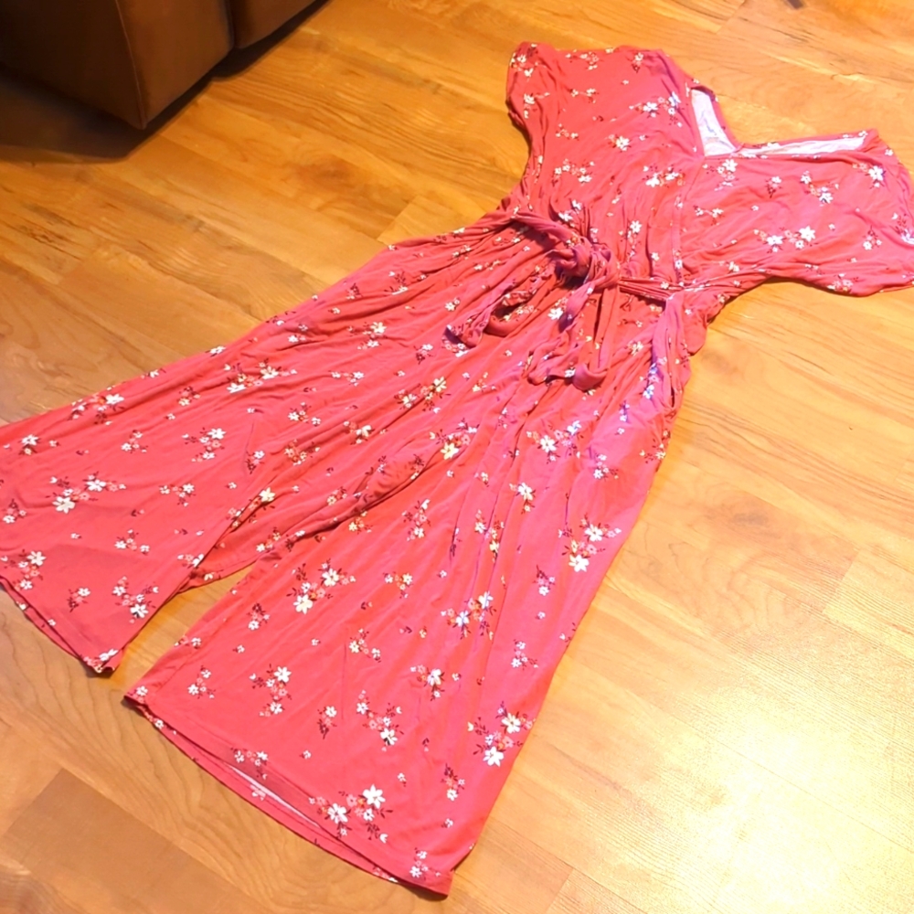 Latched Mama Pink Floral Jumpsuit 2XL